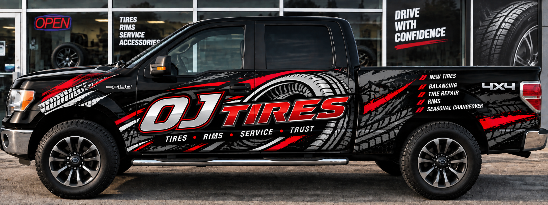 OJ Tires service truck